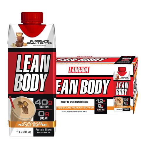 Labrada Lean Body Ready-to-Drink Protein Shake (12 x 500 ml, Masło orzechowe z czekoladą)