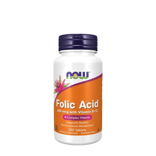 Now Foods Folic Acid 800mcg + B-12 25mcg (250 Tabletka)