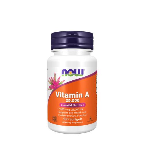 Now Foods Vitamin A 25,000 IU (100 Kapsułka miękka)