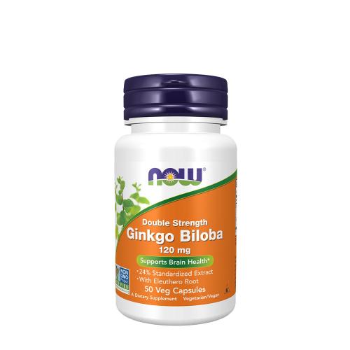 Now Foods Ginkgo Biloba, Double Strength 120 mg (50 Kapsułka roślinna)