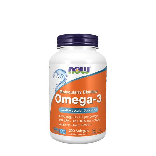Now Foods Omega-3, Molecularly Distilled (200 Kapsułka miękka)