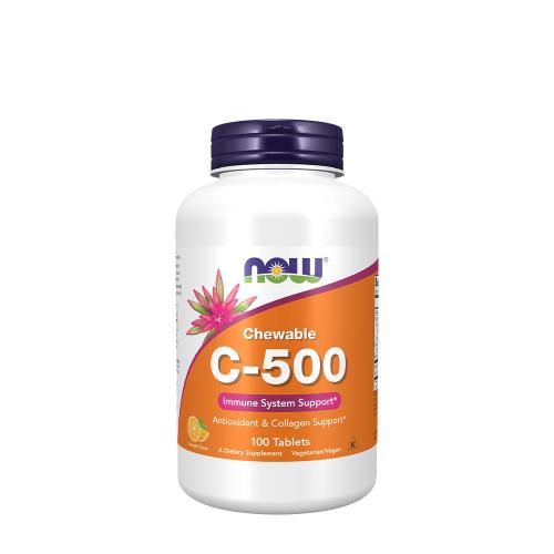 Now Foods Vitamin C-500 Chewable (100 Tabletka do ssania, Pomarańczowy)