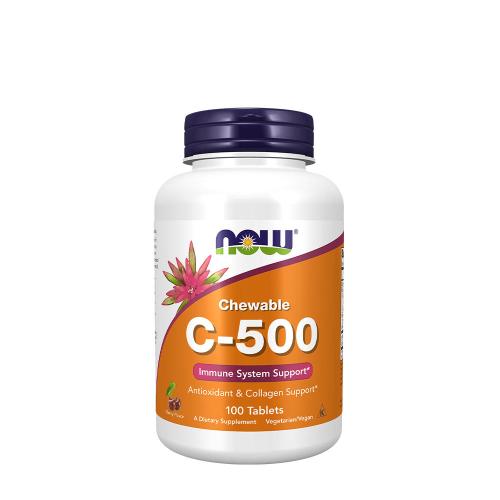 Now Foods Vitamin C-500 Chewable (100 Tabletka do ssania, Wiśnia i owoce jagodowe)