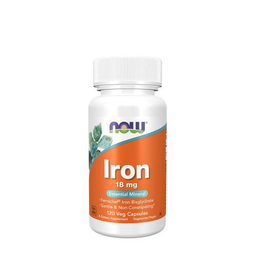Now Foods Iron 18 mg Veg Capsules (120 Kapsułka roślinna)