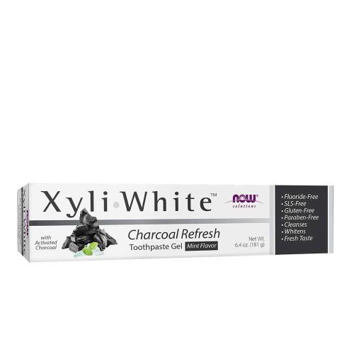 Now Foods XyliWhite Charcoal Refresh Toothpaste Gel (181 g, Mięta)