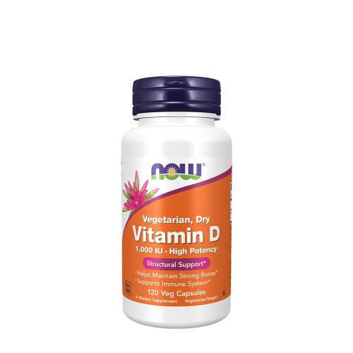 Now Foods Vitamin D 1000 IU Vegetarian, Dry (120 Kapsułka roślinna)