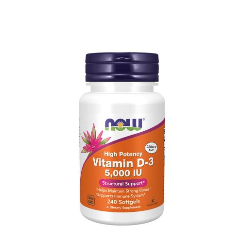 Now Foods Vitamin D-3 5,000 IU (240 Kapsułka miękka)