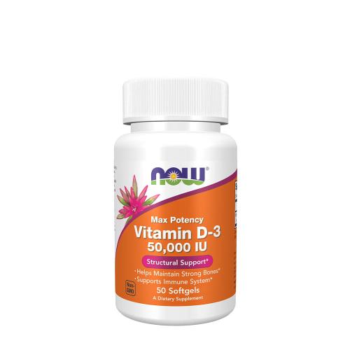 Now Foods Vitamin D-3 50,000 IU (50 Kapsułka miękka)