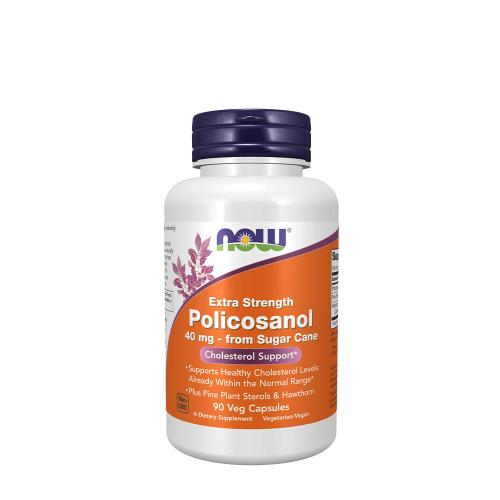 Now Foods Policosanol, Extra Strength 40 mg (90 Kapsułka roślinna)