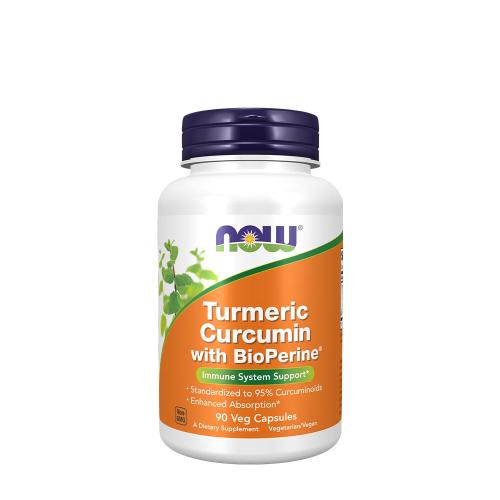 Now Foods Kurkumina z kurkumy + BioPeryna - Turmeric Curcumin + BioPerine (90 Kapsułka roślinna)