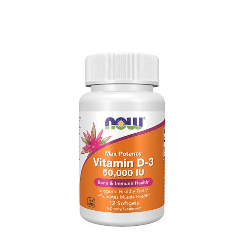 Now Foods Vitamin D-3 50,000 IU (12 Kapsułek)