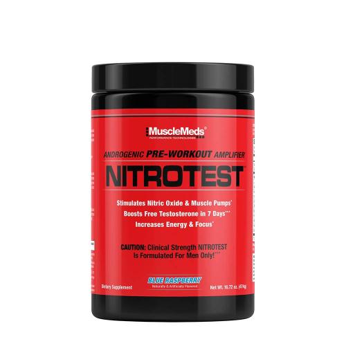 MuscleMeds Nitrotest - 2 in 1 Pre-Workout + Test Booster (474 g, Niebieska malina)