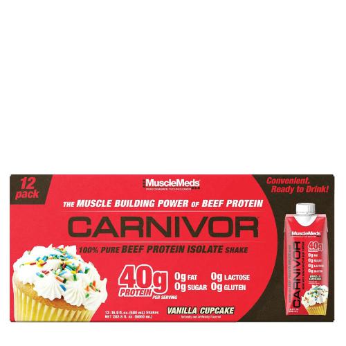 MuscleMeds Carnivor RTD Beef Protein Shake (12 Opakowanie, Ciasto waniliowe)