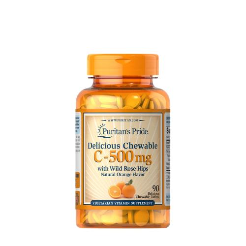Puritan's Pride Vitamin C-500 mg with Rose Hips (90 Tabletki do żucia)
