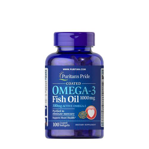 Puritan's Pride Omega-3 Fish Oil Coated 1000 mg (300 mg Active Omega-3) (100 Kapsułka miękka)