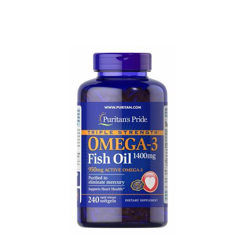Puritan's Pride Triple Strength Omega-3 Fish Oil 1400 mg (950 mg Active Omega-3) (120 Kapsułka miękka)