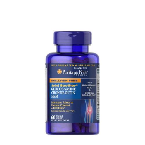 Puritan's Pride Joint Soother® Glucosamine, Chondroitin & MSM with Hyaluronic Acid & Collagen (60 Kapsułka)