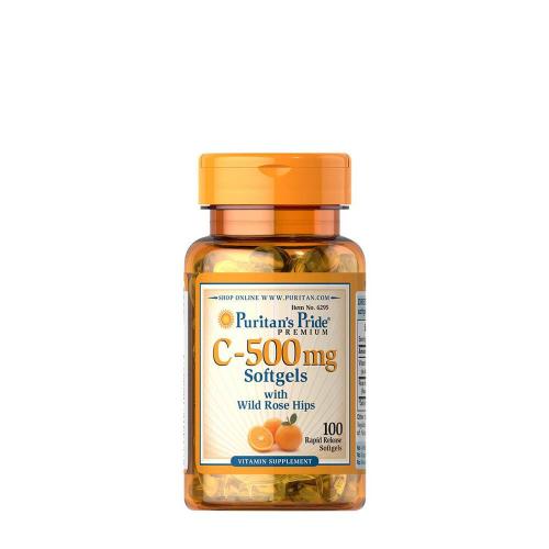 Puritan's Pride Vitamin C-500 mg with Rose Hips  (100 Kapsułka miękka)