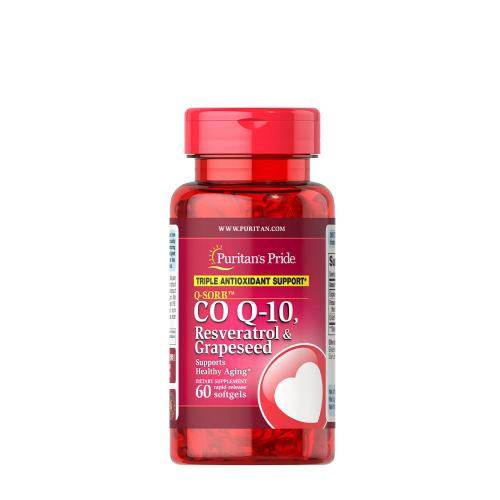 Puritan's Pride Q-SORB™ Co Q-10, Resveratrol & Grapeseed (60 Kapsułka miękka)