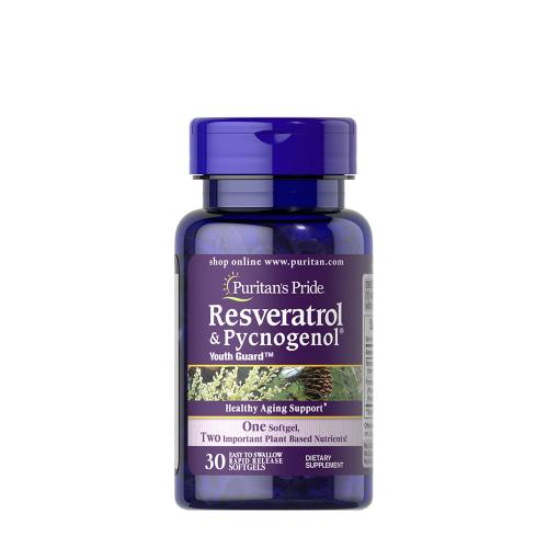 Puritan's Pride Resveratrol 100 mg & Pycnogenol® 30 mg (30 Kapsułka miękka)
