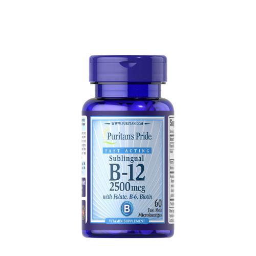 Puritan's Pride Vitamin B-12 2500 With Folic Acid (60 Mini Tabletka do ssania)