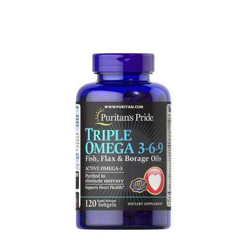 Puritan's Pride Triple Omega 3-6-9 Fish, Flax & Borage Oils (120 Kapsułka miękka)