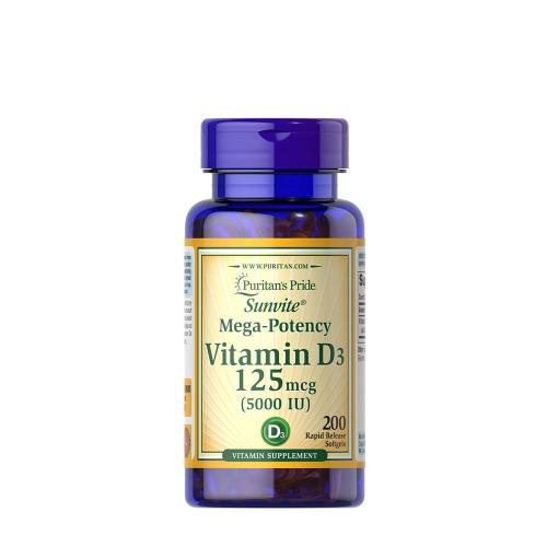 Puritan's Pride Vitamin D3 5000 IU (200 Kapsułka miękka)