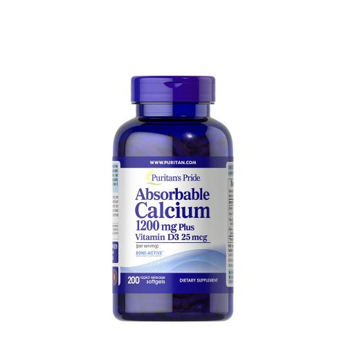 Puritan's Pride Absorbable Calcium 1200 mg with Vitamin D3 1000 IU (200 Kapsułka miękka)