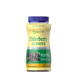   Puritan's Pride Elderberry Gummies with Vitamin C, D & Zinc (70 Żelka, Kwiat czarnego bzu)