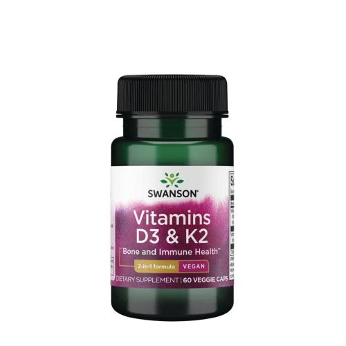 Swanson Vitamins D3 & K2  (60 Kapsułka)