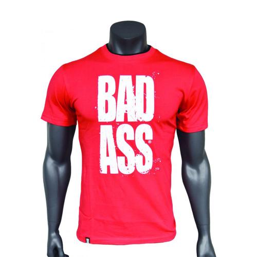 FA - Fitness Authority T-Shirt Double Neck Bad Ass  (M, Biały i czerwony)