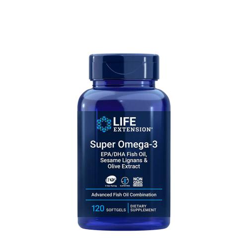 Life Extension Super Omega-3 Plus EPA/DHA Fish Oil, Sesame Lignans, Olive Extract (120 Kapsułka miękka)