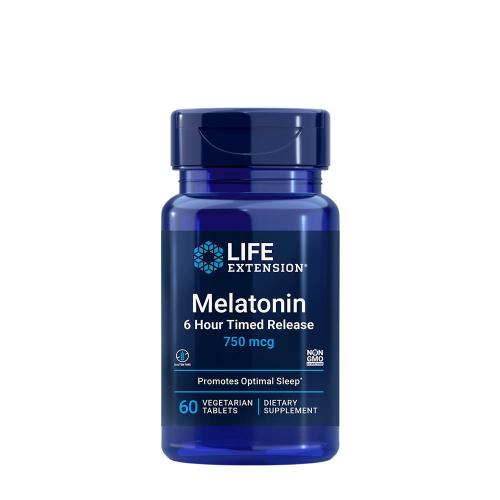 Life Extension Melatonin 6 Hour Timed Release (750 mcg) (60 Veg Tabletka)