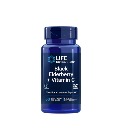 Life Extension Black Elderberry + Vitamin C (60 Kapsułka roślinna)