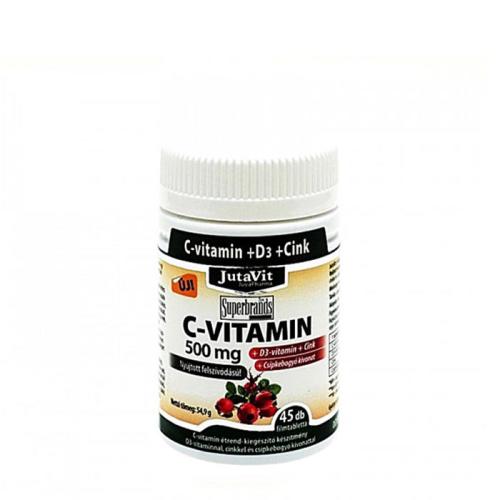 JutaVit Vitamin C 500 mg + D3 + Zinc tablet (45 Tabletka)