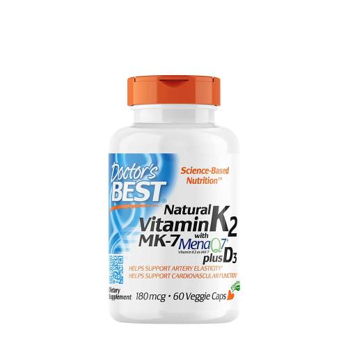 Doctor's Best Natural Vitamin K2 (MK7) 180 mcg + D3 1000 IU (60 Veggie Kapsułka)