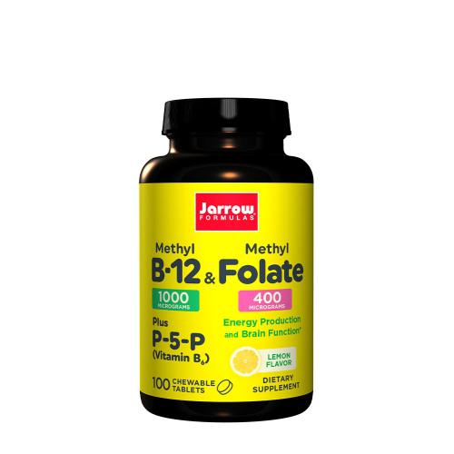 Jarrow Formulas Methyl B-12 & Methyl Folate 400 mcg (100 Tabletki do żucia, Cytrynowy)