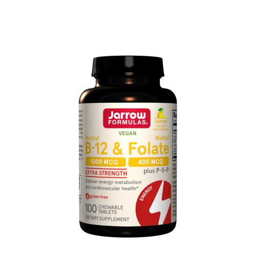 Jarrow Formulas Methyl B-12 & Methyl Folate 400 mcg (100 Tabletki do żucia, Cytrynowy)