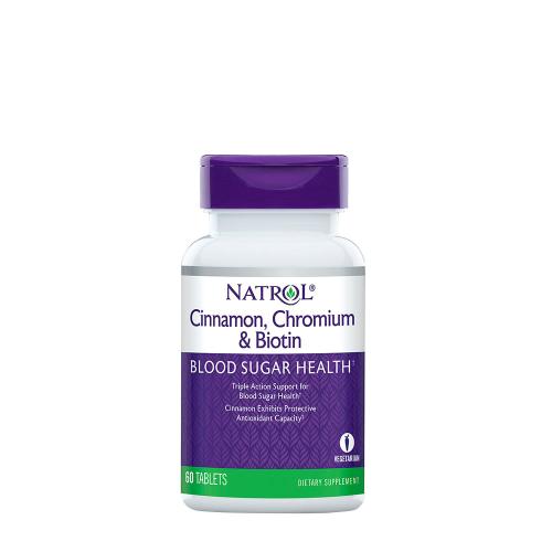 Natrol Cinnamon, Chromium & Biotin (60 Tabletka)