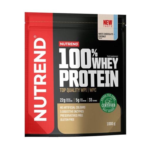 Nutrend 100% Whey Protein (1000 g, Biała czekolada z kokosem)