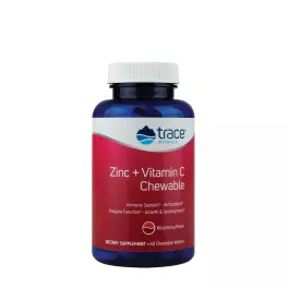   Trace Minerals Zinc + Vitamin C Chewable  (60 Tabletki do żucia, Malina)