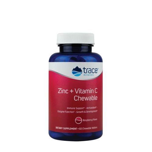 Trace Minerals Zinc + Vitamin C Chewable  (60 Tabletki do żucia, Malina)