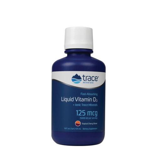Trace Minerals Liquid Vitamin D3 5000 IU (473 ml, Tropikalna czereśnia)