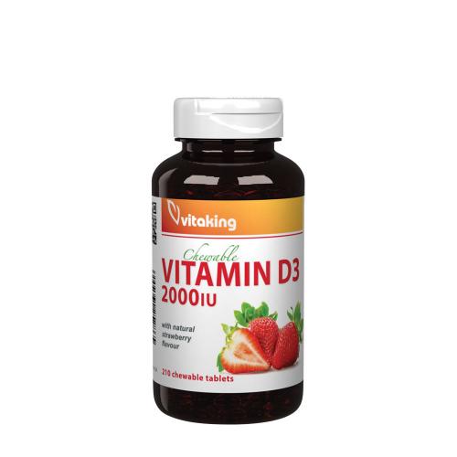 Vitaking Vitamin D3 2000 IU Chewable (210 Tabletki do żucia, Truskawka)