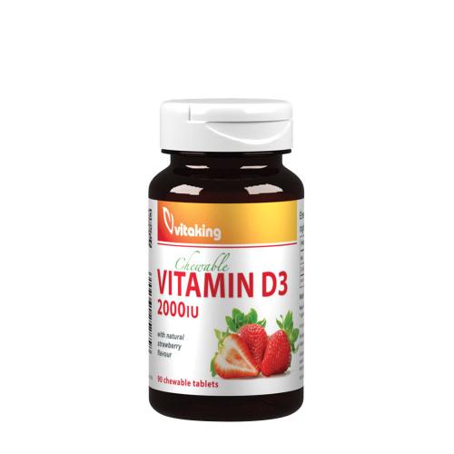 Vitaking Vitamin D3 2000 IU Chewable (90 Tabletki do żucia, Truskawka)