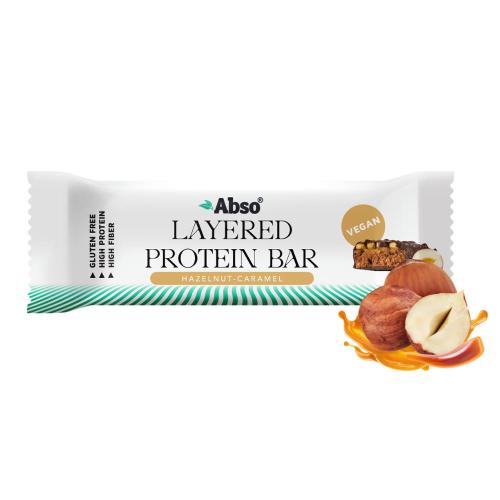 AbsoRICE AbsoBAR Layered Protein Bar - Vegan Protein Bar (50 g, Krem karmelowy z orzechami laskowymi)