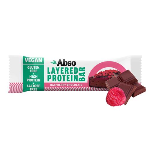 AbsoRICE AbsoBAR Layered Protein Bar - Vegan Protein Bar (50 g, Czekolada i malina)
