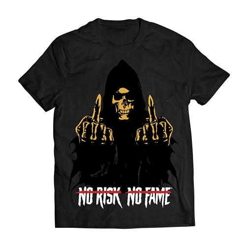 Skull Labs No Risk, No Fame T-Shirt (XXL, Czarny / Złoty)