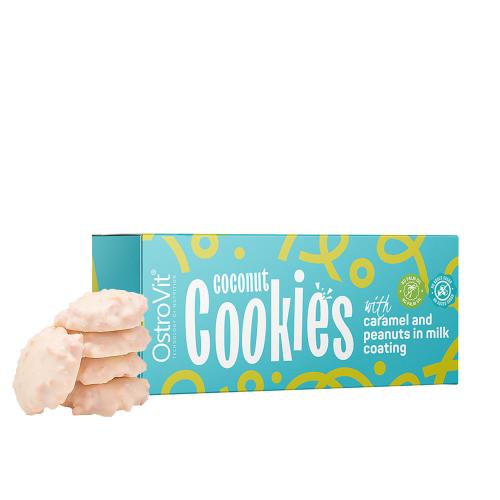 OstroVit Coconut Cookies with caramel and peanuts with a milk glaze (100 g)