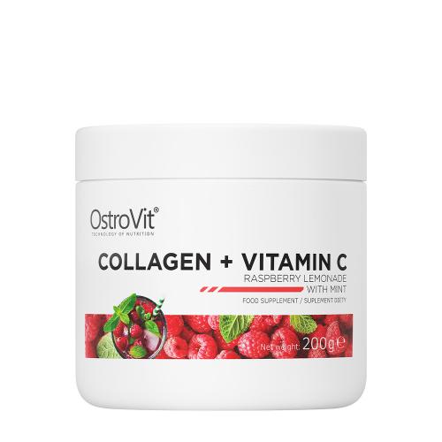 OstroVit Kolagen + Witamina C - Collagen + Vitamin C (200 g, Lemoniada malinowa z miętą)